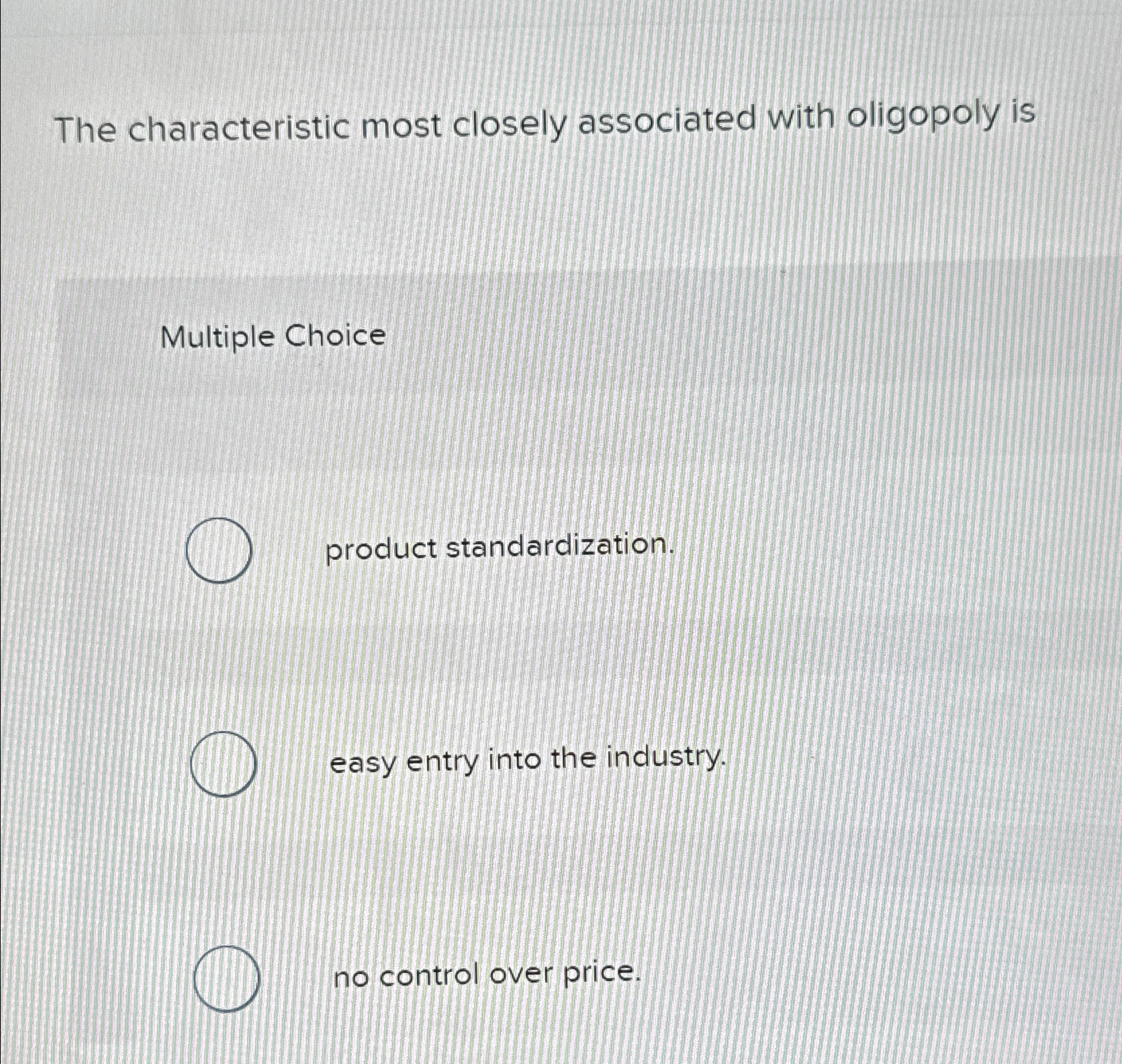 Solved The characteristic most closely associated with | Chegg.com