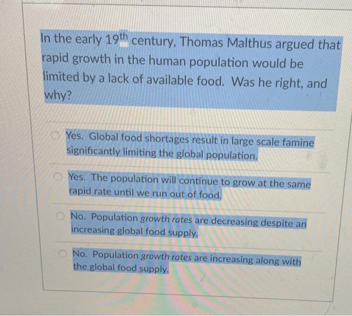 Could climate change prove Malthus right?