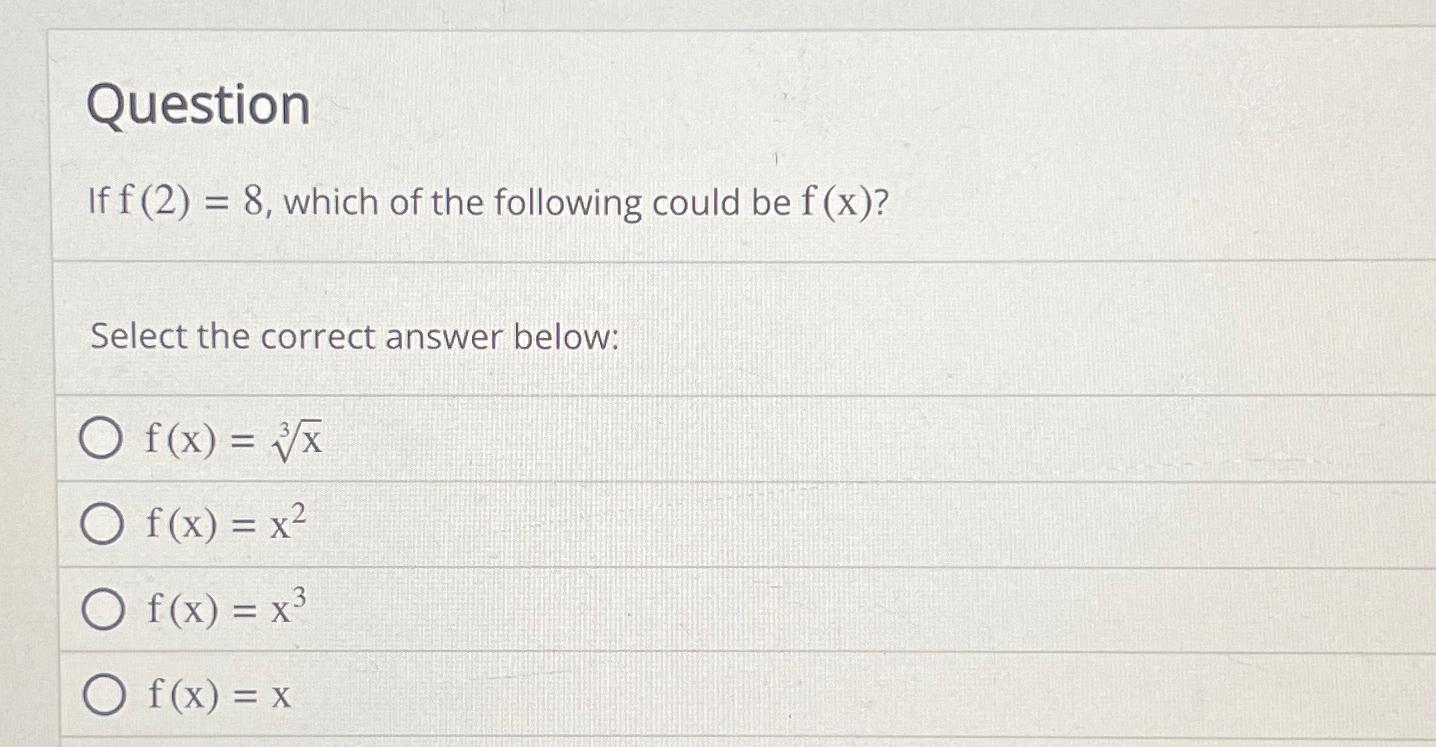 Solved Questionif F 2 8 ﻿which Of The Following Could Be