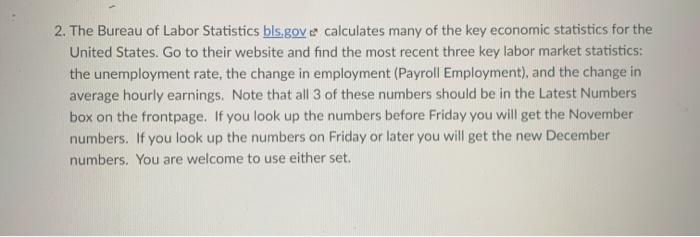 Solved 2. The Bureau Of Labor Statistics Bls.gove Calculates | Chegg.com