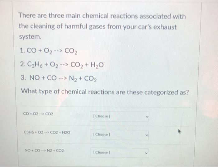 Solved There are three main chemical reactions associated | Chegg.com