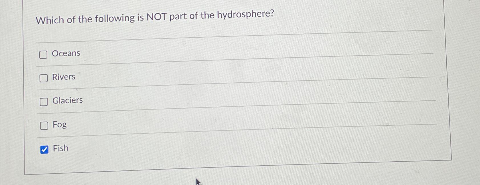 which of the following is not a part of the geosphere