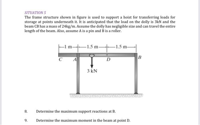 Solved Situation 5 The Frame Structure Shown In Figure Is 