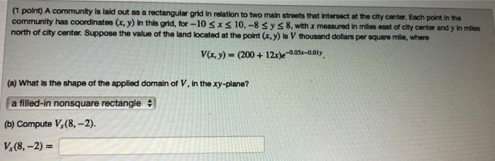 Solved (1 point) A community is laid out as a rectangular | Chegg.com