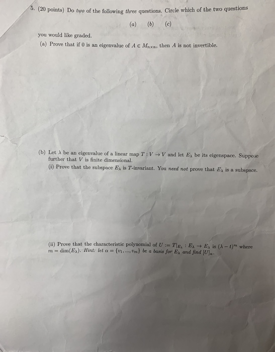 Solved . (20 points) Do two of the following three | Chegg.com