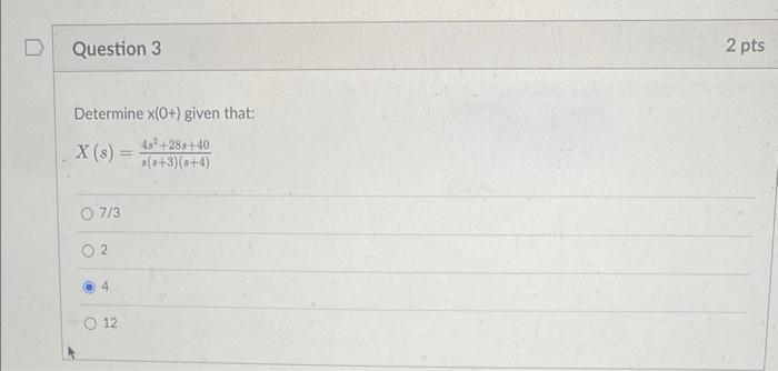 Solved Determine ×(0+) Given That: | Chegg.com