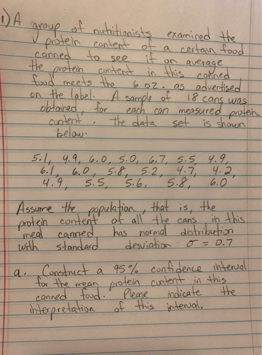 Solved 1) A group of nutritionists examined the V protein