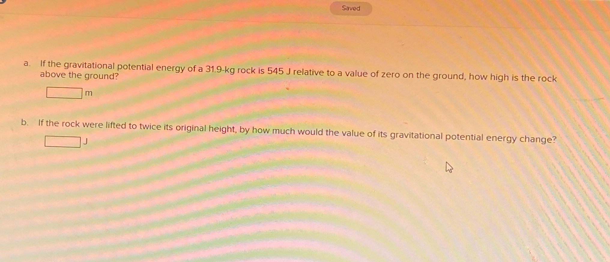 Solved a. ﻿If the gravitational potential energy of a | Chegg.com