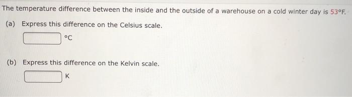 Solved The temperature difference between the inside and the | Chegg.com