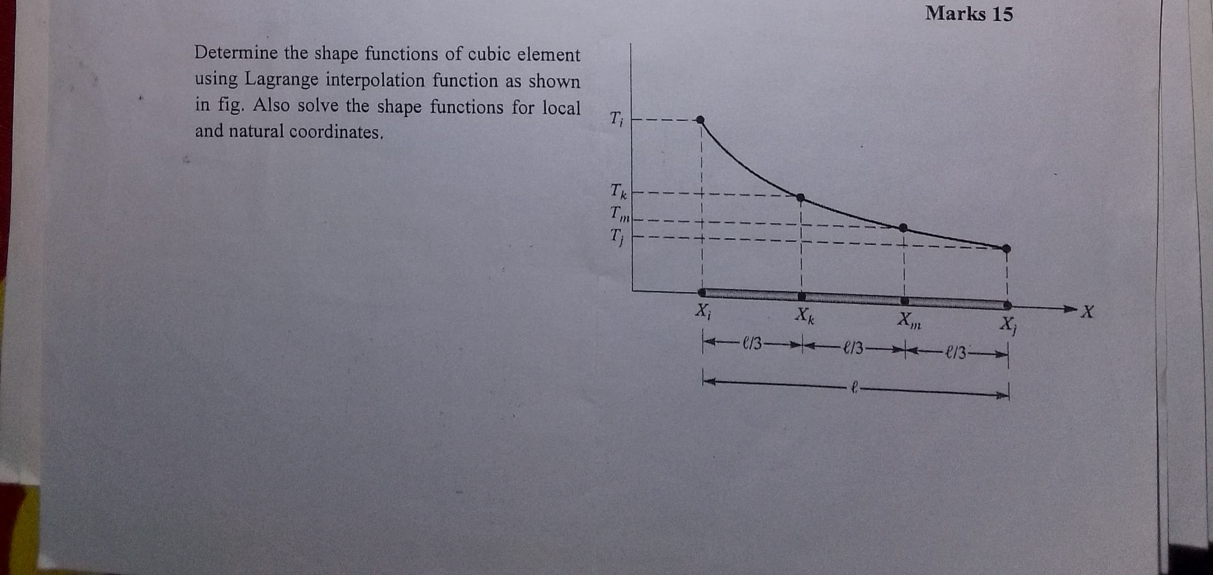 Solved Determine the shape functions of cubic element using | Chegg.com