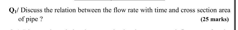Solved Q1/ Discuss the relation between the flow rate with | Chegg.com