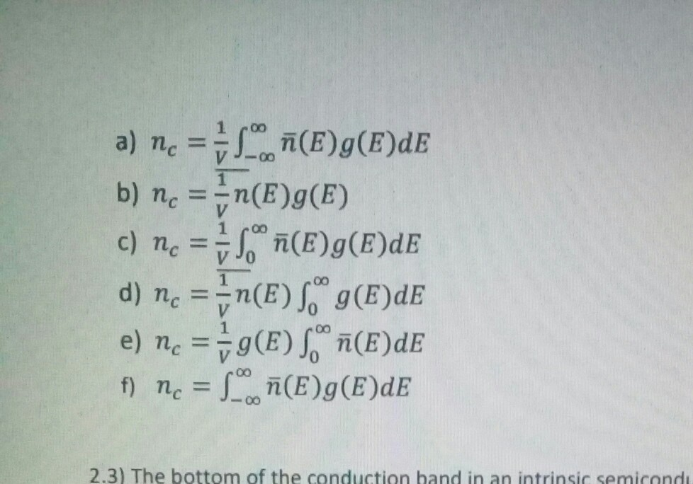 Solved 2 2 The Density Of States For A Free Electron Wit Chegg Com