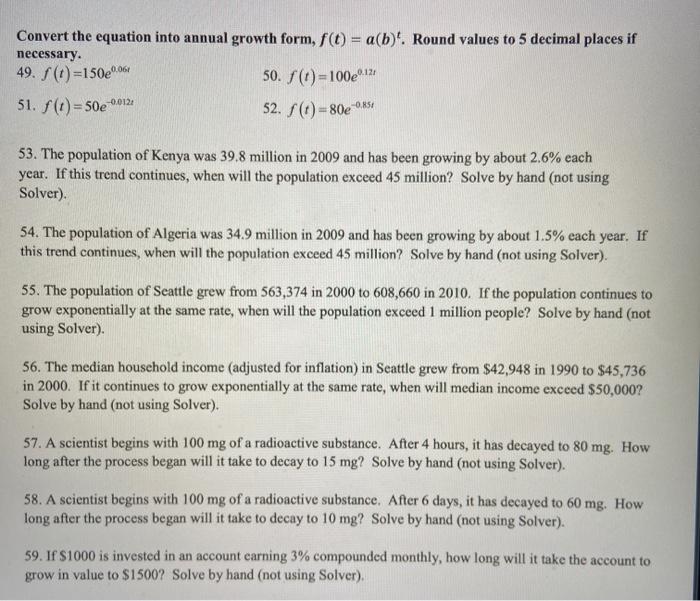Solved I need help with questions 48, 55, and 59. All work | Chegg.com