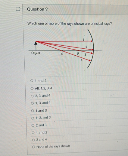 Question 9Which one or more of the rays shown are | Chegg.com