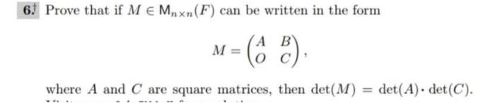 Solved Prove that if M∈Mn×n(F) can be written in the form | Chegg.com