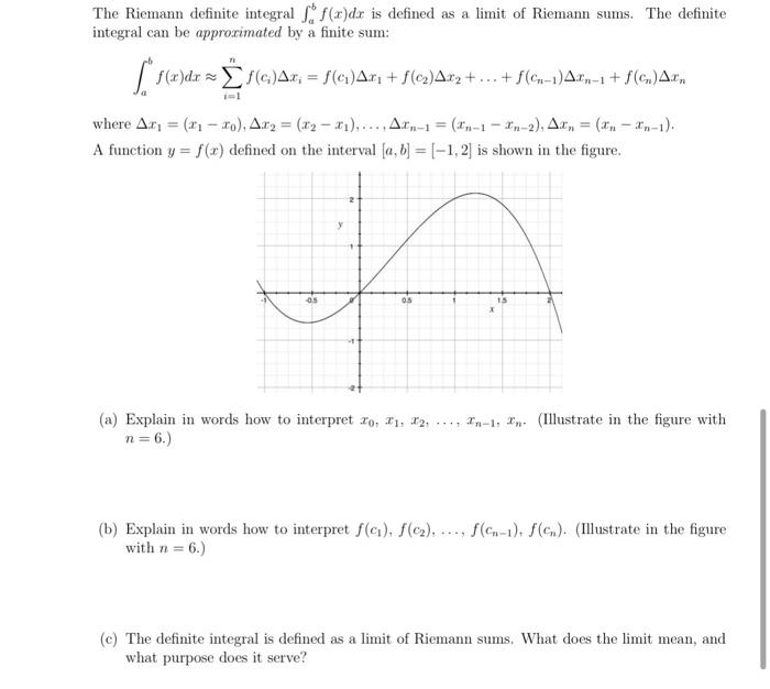 Solved The Riemann Definite Integral S(x)dx Is Defined As A 