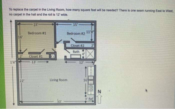 Solved To Replace The Carpet In Living Room How Many Chegg Com