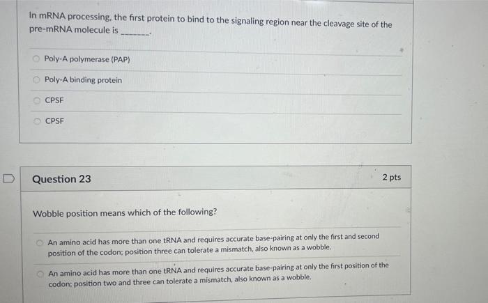 Solved 2 pts Which of the following is the correct sequence | Chegg.com