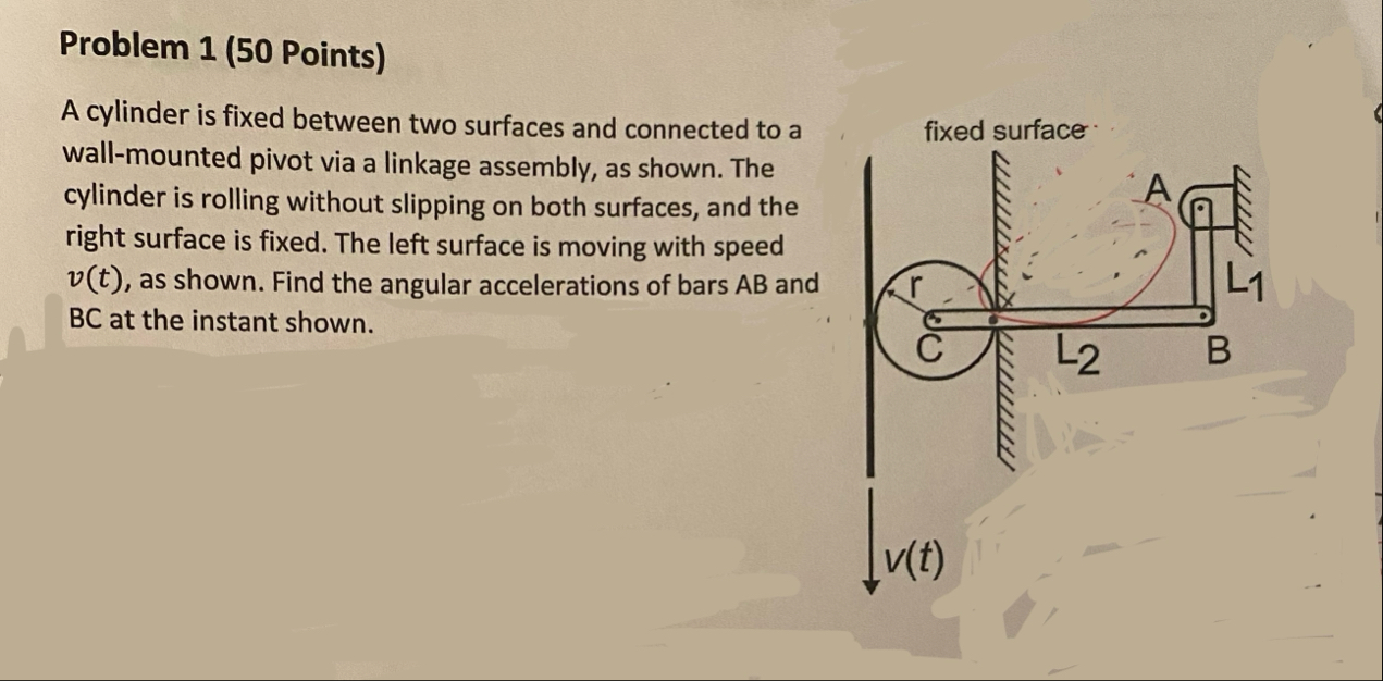 A cylinder is fixed between two surfaces and | Chegg.com