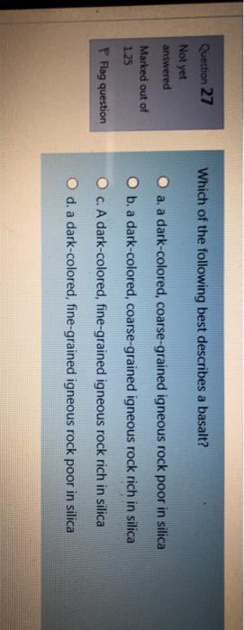 Solved Question 27 Which of the following best describes a | Chegg.com