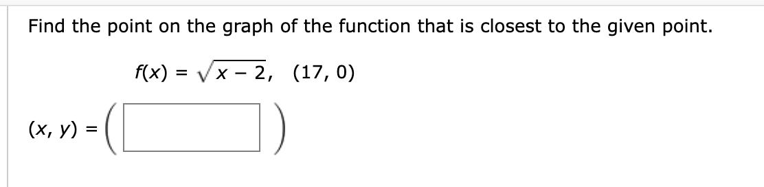 Solved Find the point on the graph of the function that is | Chegg.com