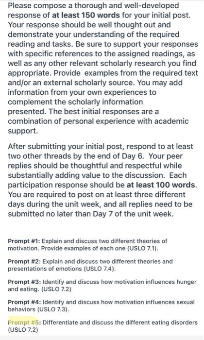response of at least 150 words for your initial post. | Chegg.com