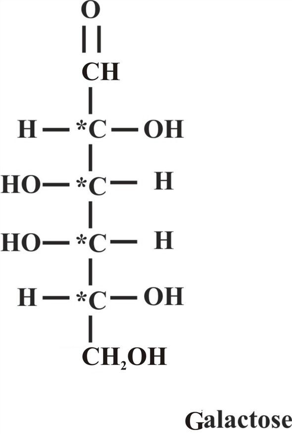 Solved: The structural formula for the linear form of galactose ...