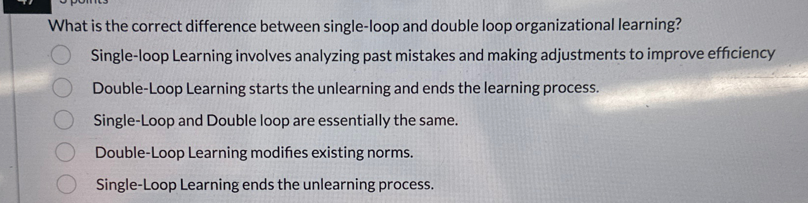 Single and double loop learning – Organizational learning