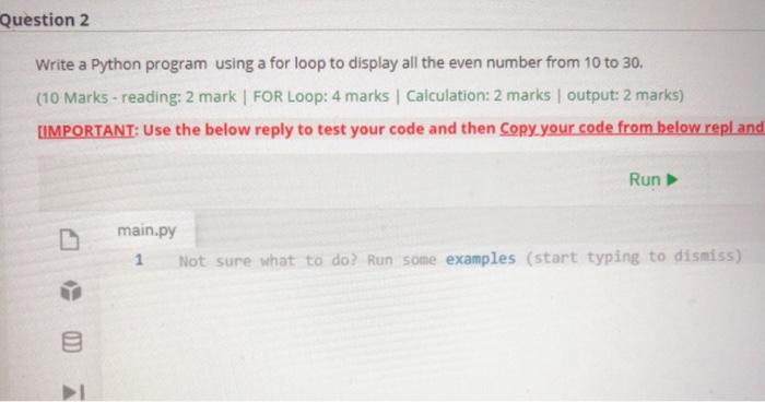 Solved Question 2 Write a Python program using a for loop to | Chegg.com