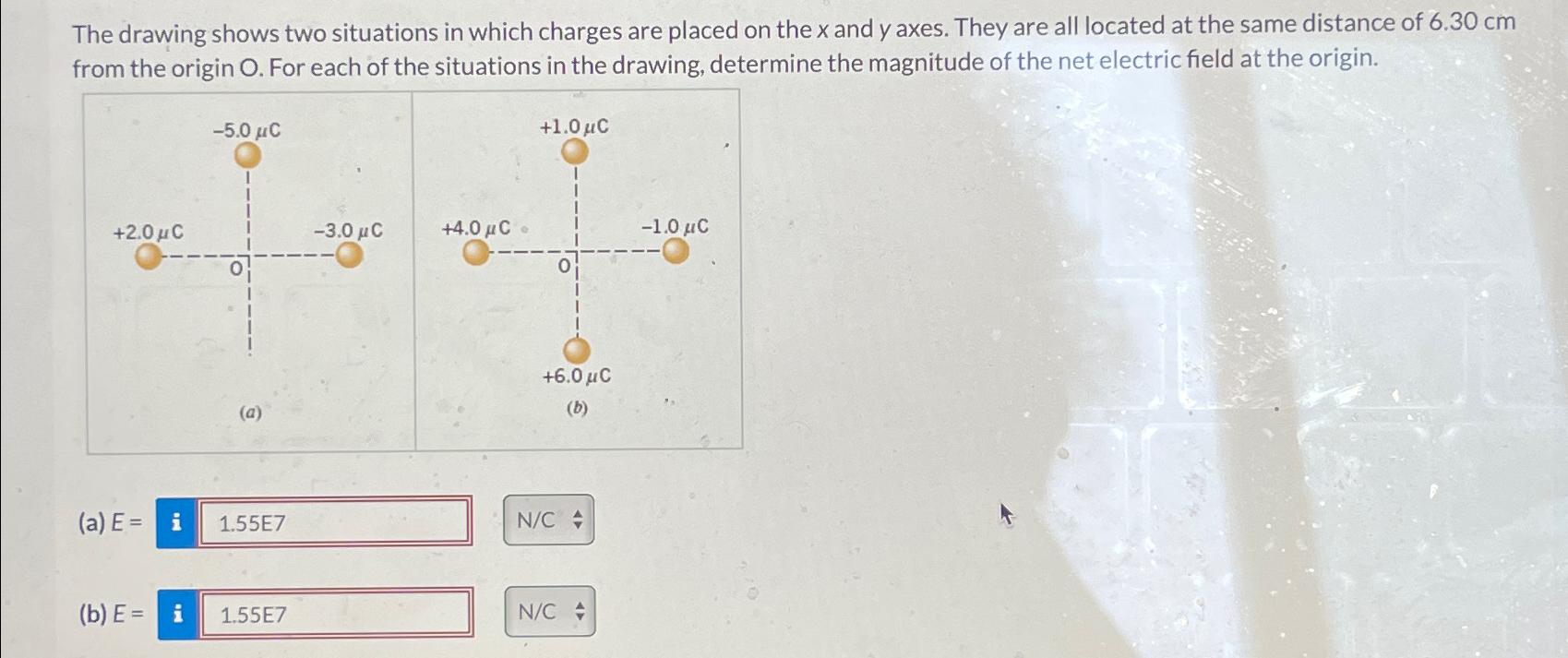 Solved The drawing shows two situations in which charges are | Chegg.com