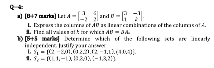 Solved Q-4: a) [8+7 marks] Let A = (1-2 and B = {{ Z] 1. | Chegg.com