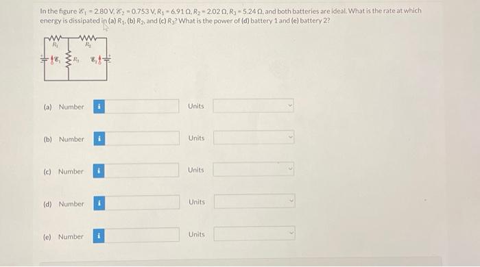 Solved In the figure E1=2.80 V,B2=0.753 | Chegg.com