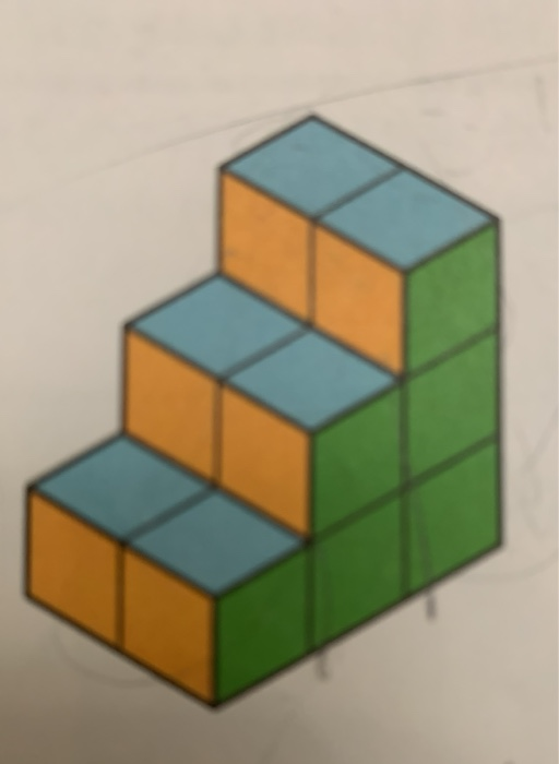 how to find surface area of stacked cubes