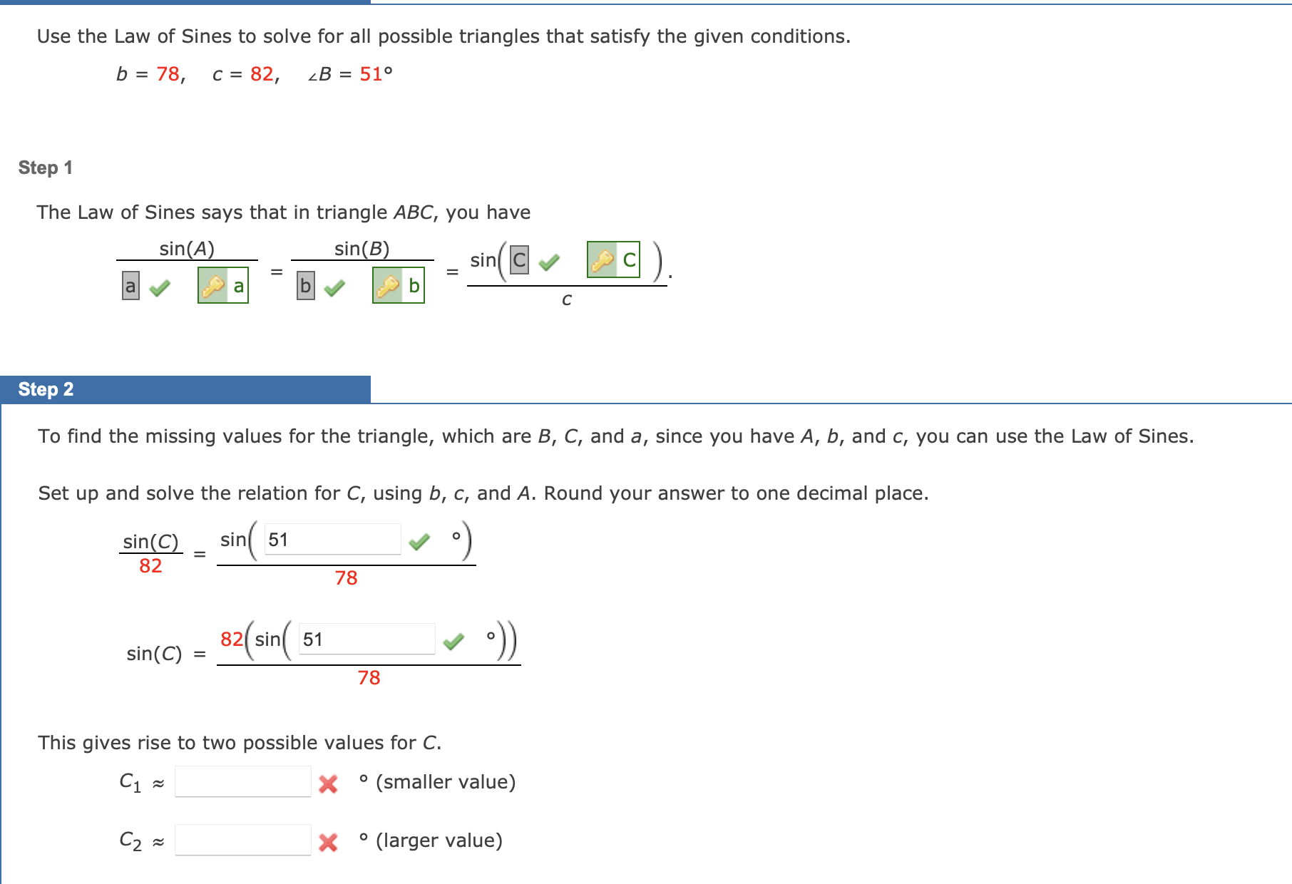 Solved Use the Law of Sines to solve for all possible | Chegg.com