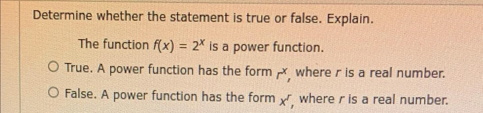 Solved Determine whether the statement is true or false. | Chegg.com