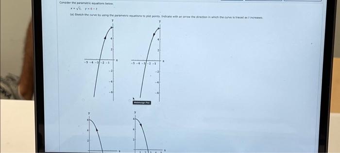 Solved Consider the parametric equations below. x= √t, y = | Chegg.com