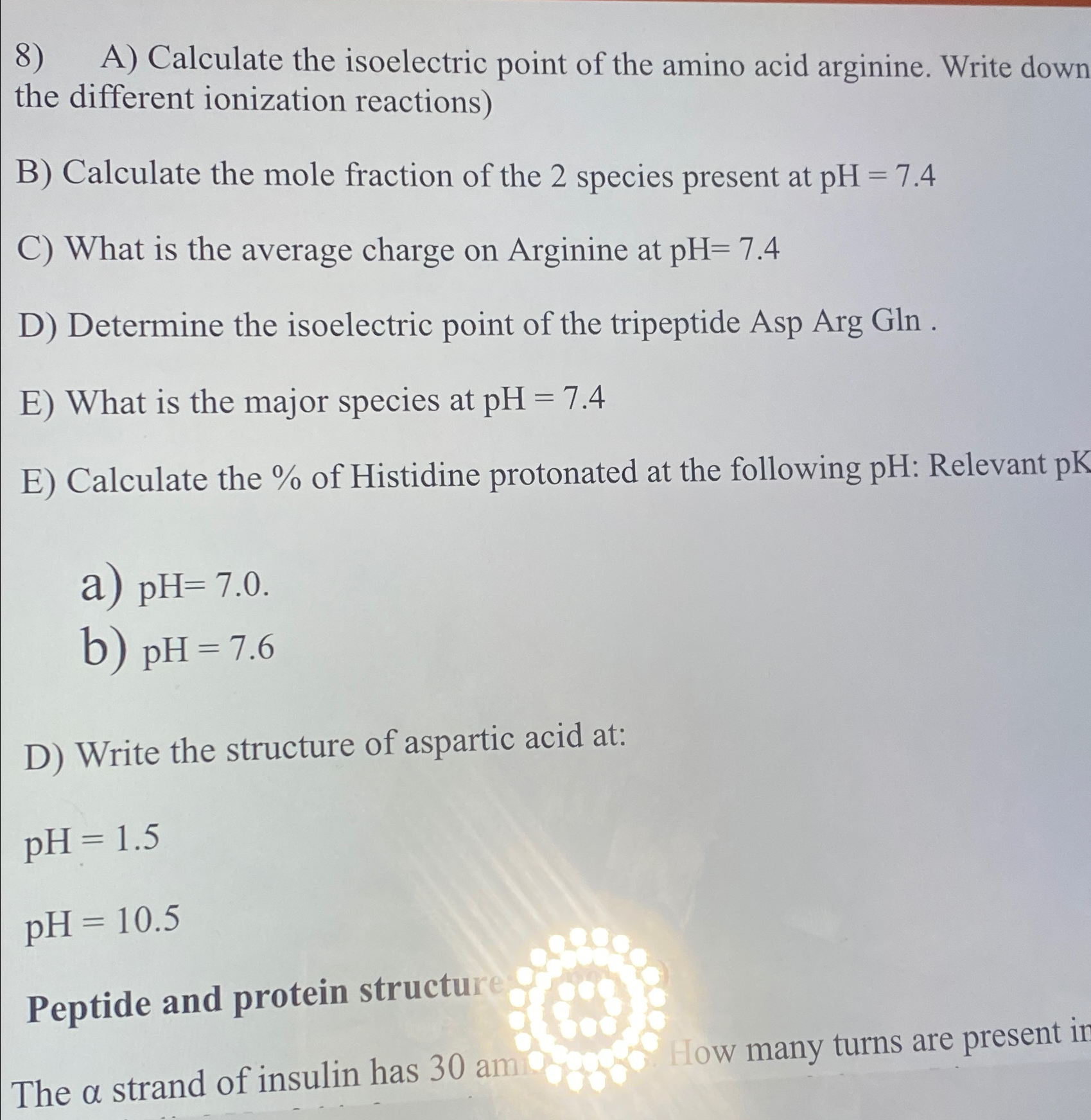 Solved A) ﻿Calculate the isoelectric point of the amino acid | Chegg.com