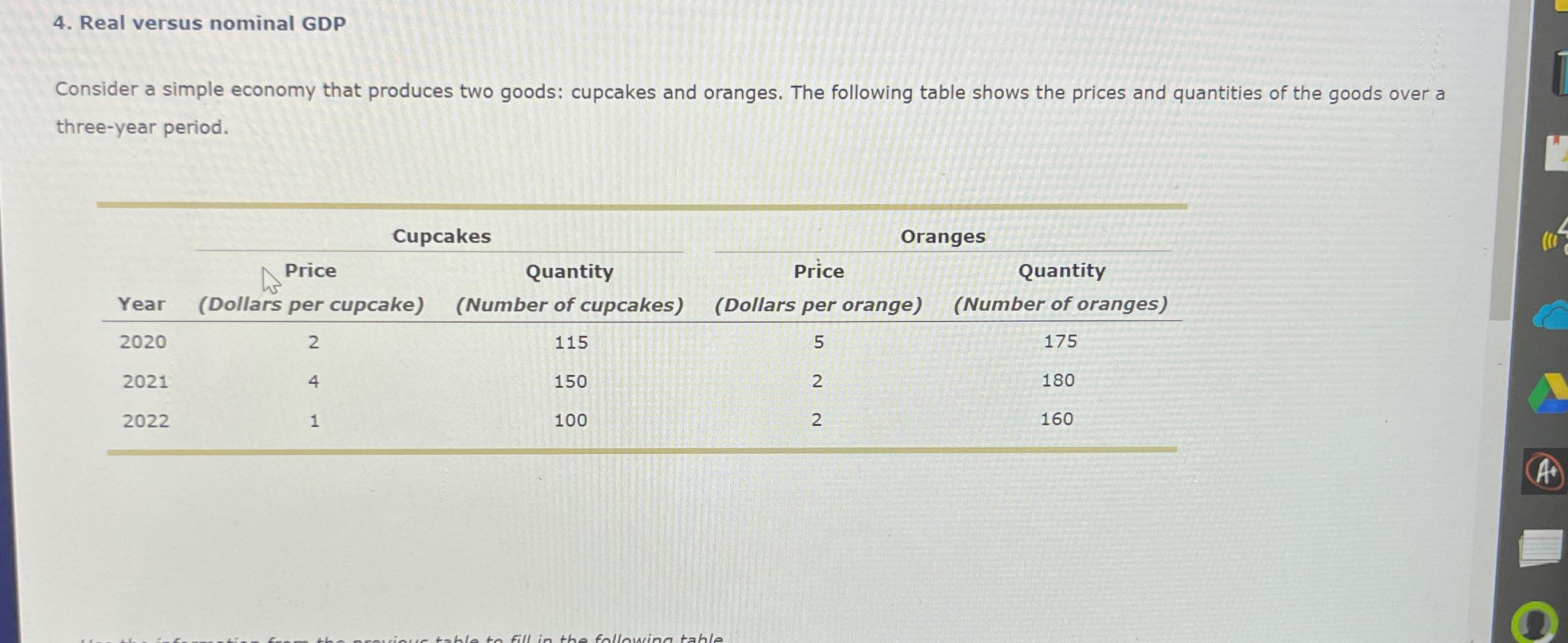 Solved Real Versus Nominal GDPConsider A Simple Economy That | Chegg.com