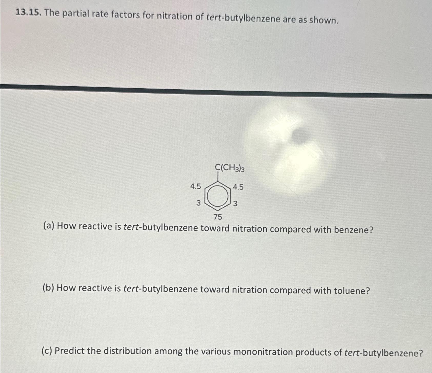 Solved 13.15. ﻿The partial rate factors for nitration of | Chegg.com