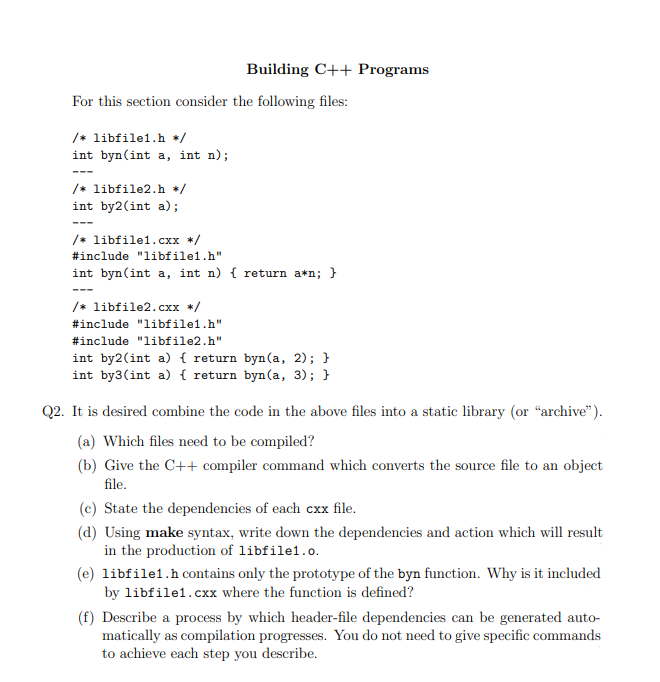 Solved Building C++ ﻿ProgramsFor this section consider the | Chegg.com