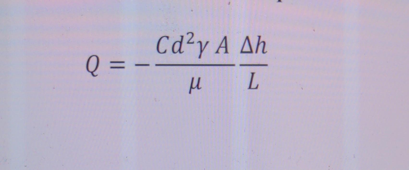 Solved Write an equation to calculate hydraulic conductivity