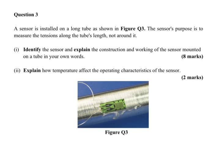 Solved A sensor is installed on a long tube as shown in | Chegg.com