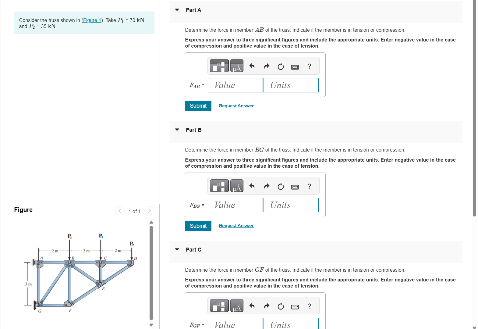 Solved Part AConsider the truss shown in (Figure 1). ﻿Take | Chegg.com
