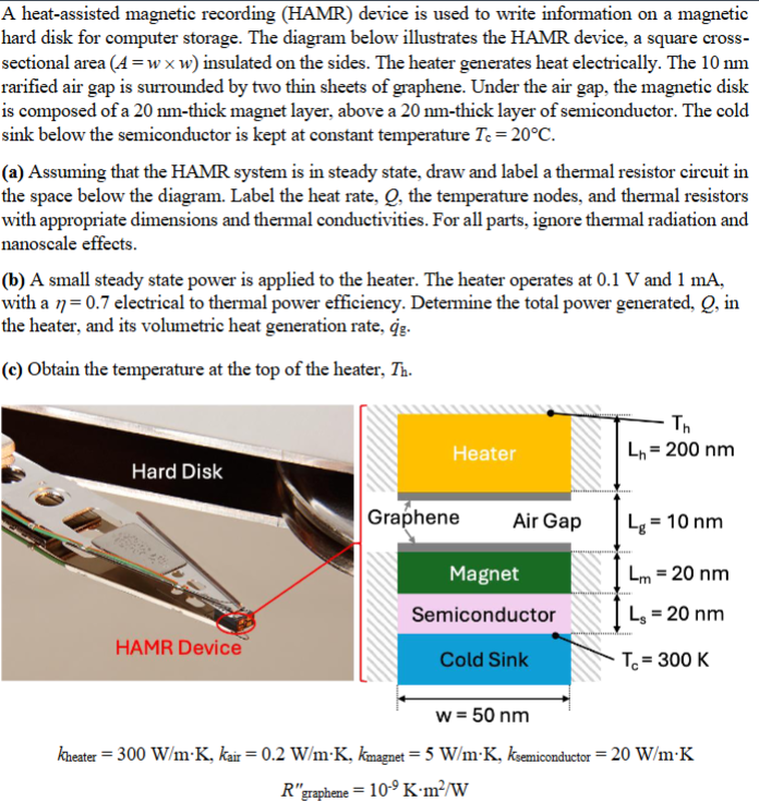 A heat-assisted magnetic recording (HAMR) device is | Chegg.com