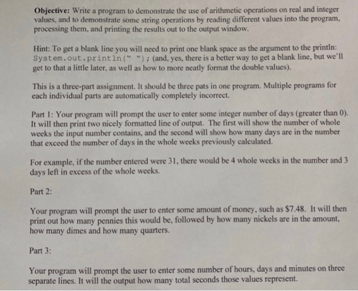Solved Objective: Write a program to demonstrate the use of | Chegg.com
