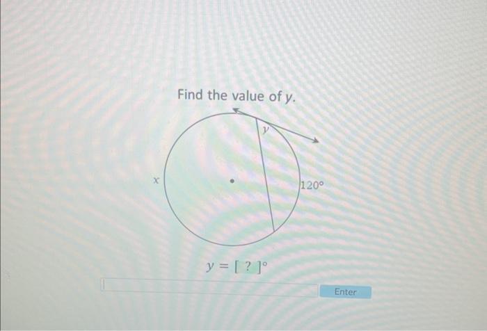 Find the value of \( y \). \[ y=[?]^{\circ} \]