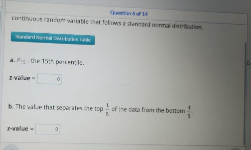 Solved Find the zvalues corresponding to the given measures