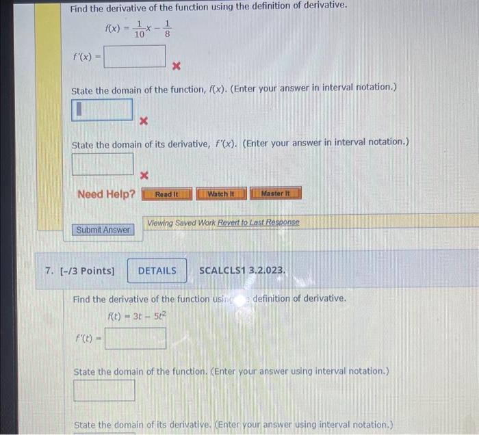 Solved Find the derivative of the function using the | Chegg.com