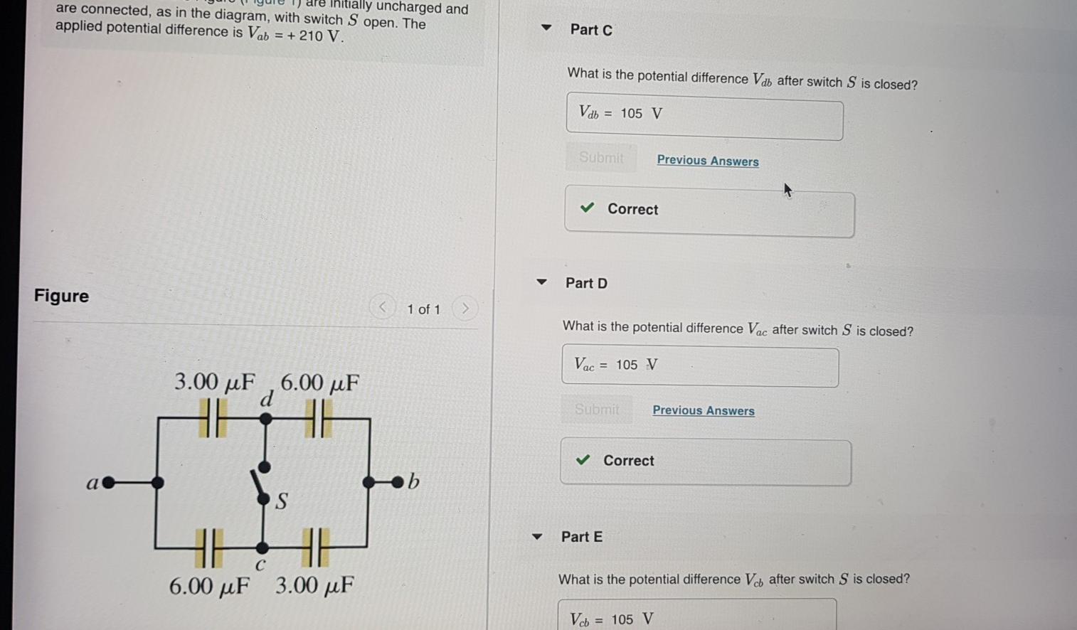 Solved The capacitors in the Figure (Figure 1) are initially