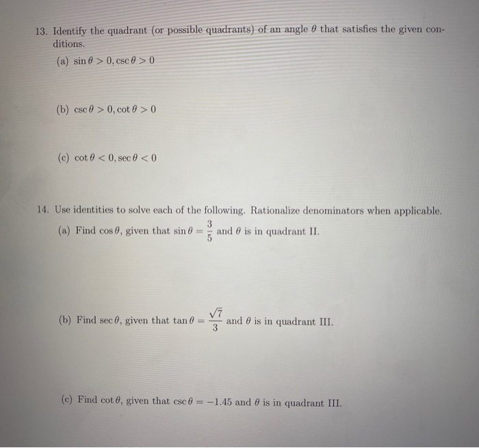 Solved 1. If cot 8 is undefined, then tane 2. If the